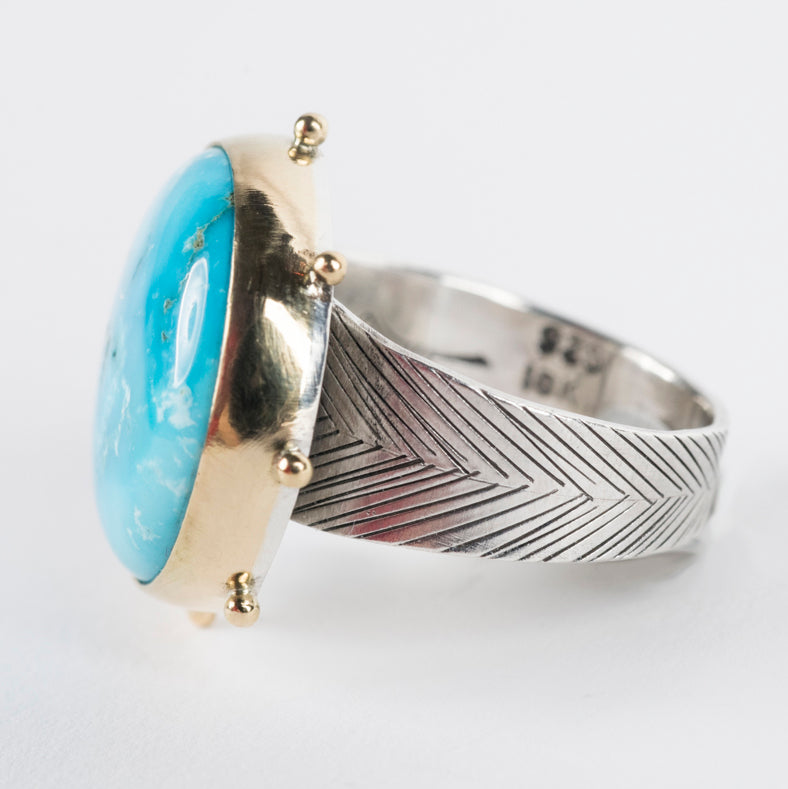 Amalfi Sierra Bella Turquoise Ring, US size 7