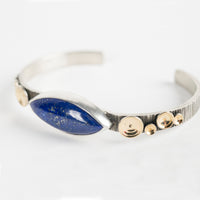 Kenai Lapis Lazuli Cuff Bracelet in Silver & Gold