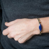 Kenai Lapis Lazuli Cuff Bracelet in Silver & Gold