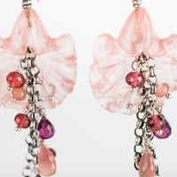 Gaia Strawberry Quartz Flower Dangles