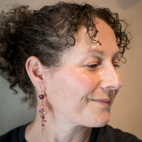 Gaia Strawberry Quartz Flower Dangles