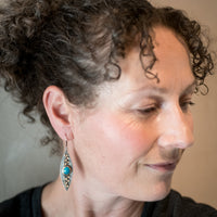 Sargasso Teal Turquoise Dangle Earrings