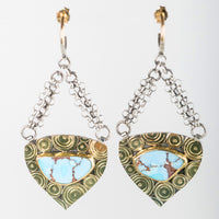 Crete Golden Hill Turquoise Chandelier Earrings