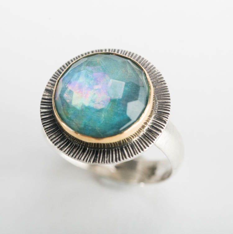 Sorento Chrysocolla Doublet Ring - size 7 1/2