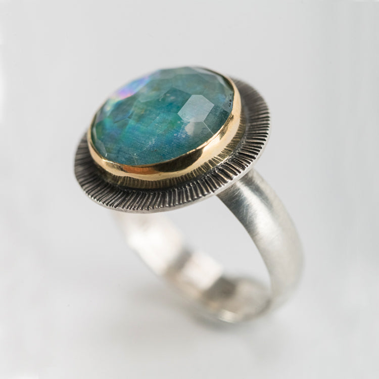 Sorento Chrysocolla Doublet Ring - size 7 1/2