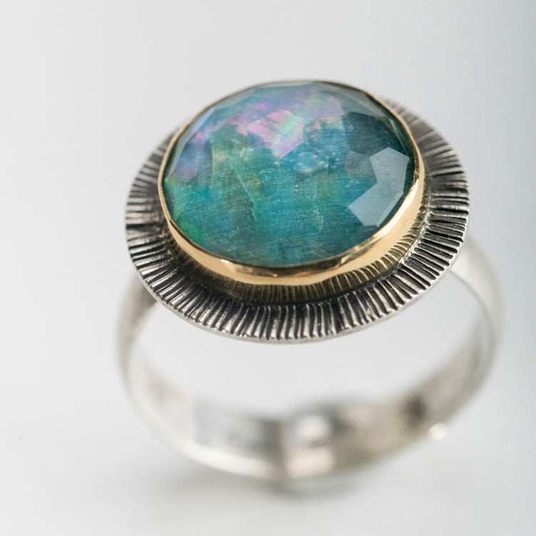 Sorento Chrysocolla Doublet Ring - size 7 1/2