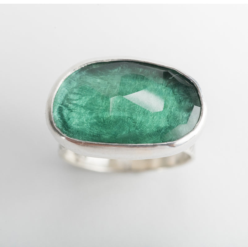 London Green Amethyst Ring - size 9