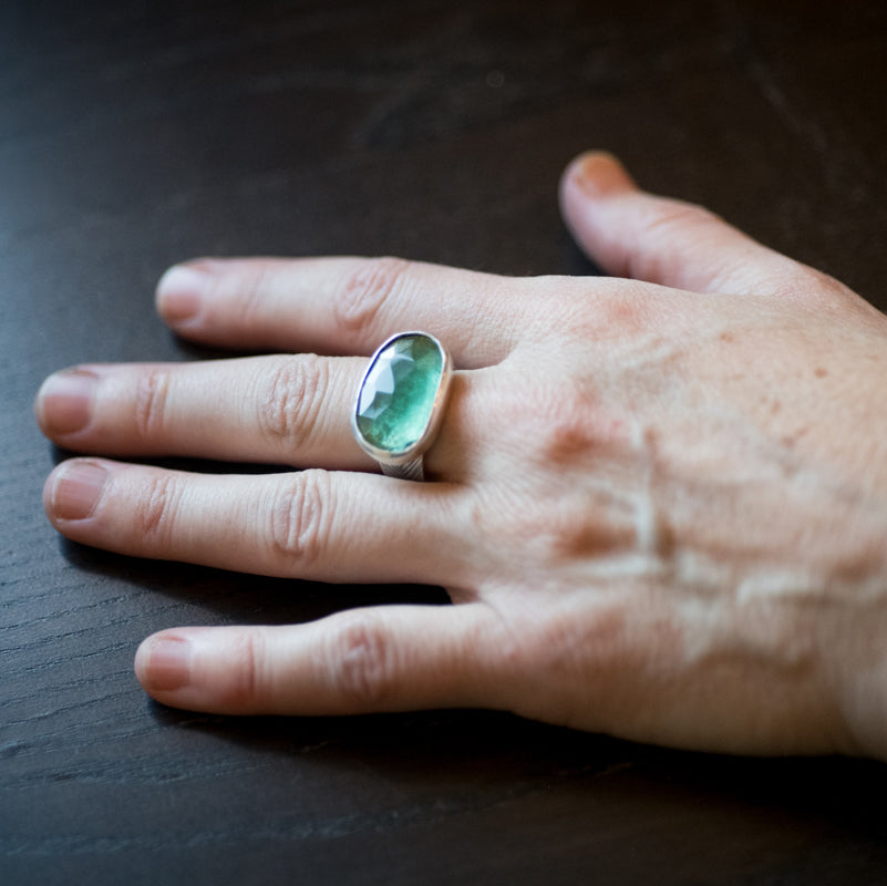 London Green Amethyst Ring - size 9