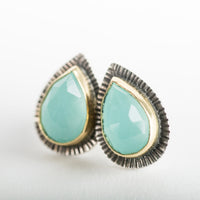 Sorento Blue Chalcedony Stud Earrings