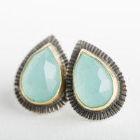Sorento Blue Chalcedony Stud Earrings