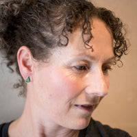 Sorento Green Chalcedony Stud Earrings