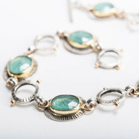 Messina Aqua Grandidierite Bracelet in Gold & Silver