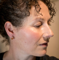 Hailey Carnelian Carved Leaf Stud Earrings