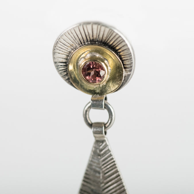 Elba Confetti Agate & Pink Garnet Dangle Earrings