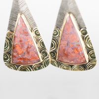 Elba Confetti Agate & Pink Garnet Dangle Earrings