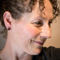 Hailey Carnelian Carved Heart Stud Earrings