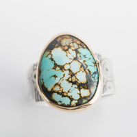 Majorca Turquoise Ring in Gold & Silver - size 7 1/2