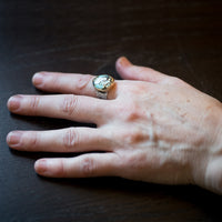 Majorca Turquoise Ring in Gold & Silver - size 7 1/2