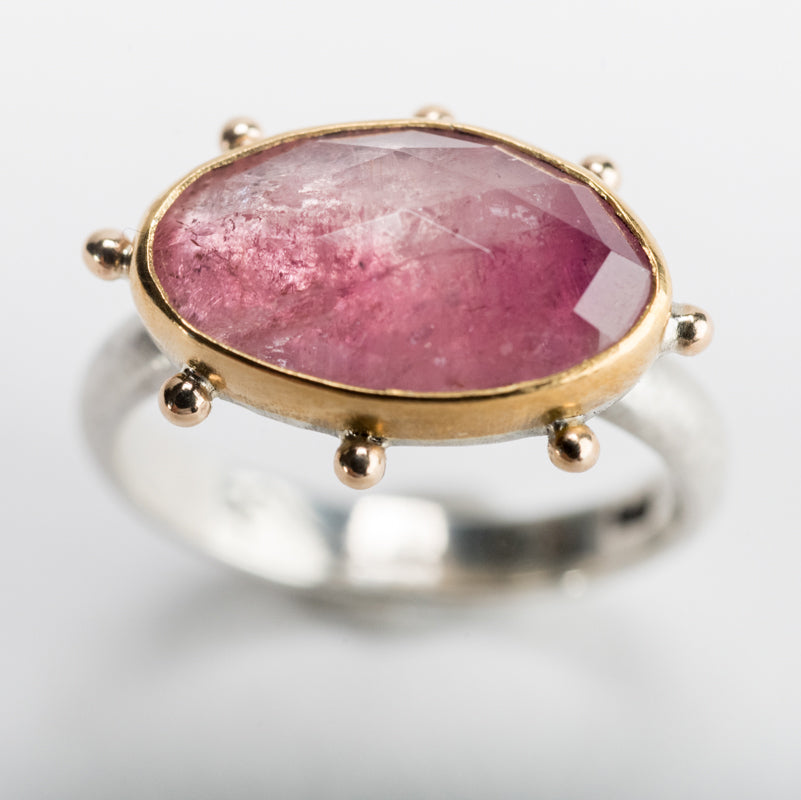 Hailey Two Toned Pink Tourmaline Ring - size 7