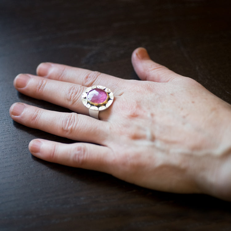 Mykonos Pink Sapphire Ring - size 8