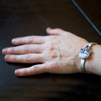 Aurora Boulder Opal & Tanzanite Cuff Bracelet - Small