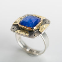 Tresco Lapis Doublet in 18k Gold & Silver - size 7 1/2