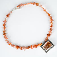 Tortuga Marcasite in Quartz & Sunstone Necklace