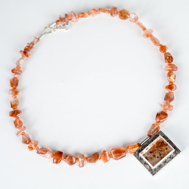 Tortuga Marcasite in Quartz & Sunstone Necklace