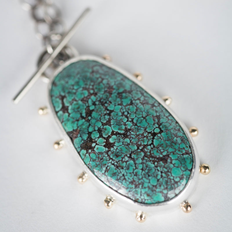 Callisto Turquoise Necklace w/ Gold Granule Halo