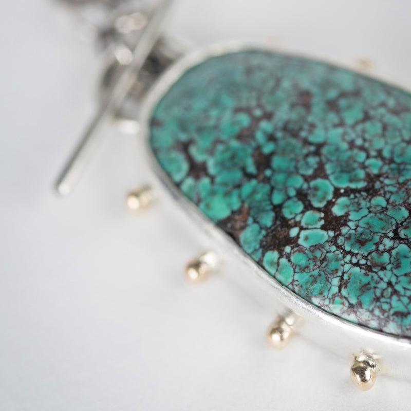 Callisto Turquoise Necklace w/ Gold Granule Halo