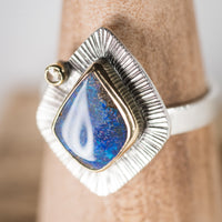 Milan Boulder Opal and Diamond Ring - US Size 8