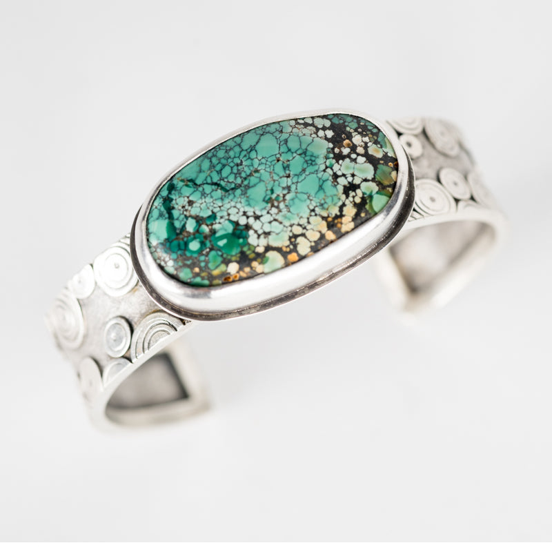 Aleutian Hubei Turquoise Nugget Cuff Bracelet