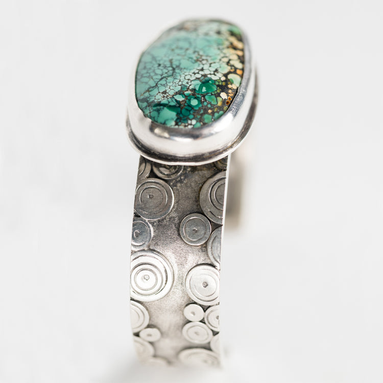 Aleutian Hubei Turquoise Nugget Cuff Bracelet