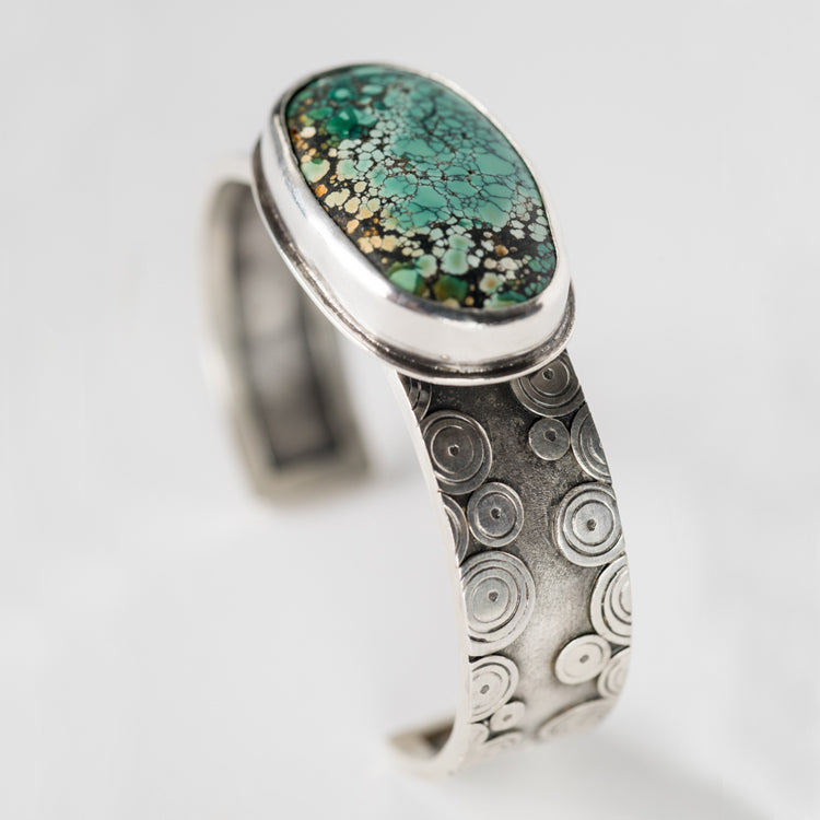 Aleutian Hubei Turquoise Nugget Cuff Bracelet