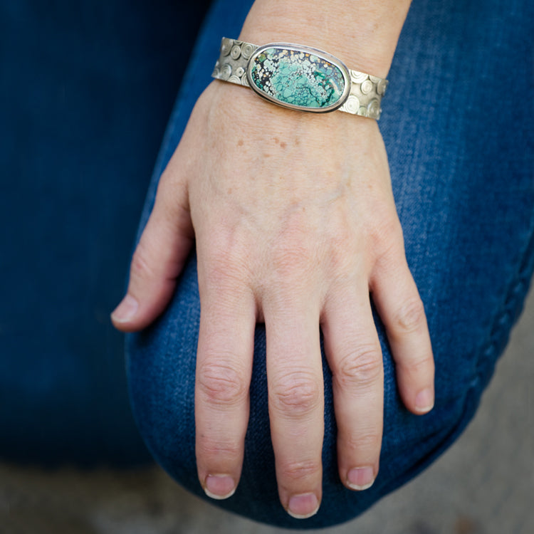 Aleutian Hubei Turquoise Nugget Cuff Bracelet