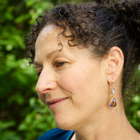 Europa Boulder Opal and Pink Amethyst Earrings in Gold & Silver