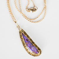 Madeira Boulder Opal & Diamond Pendant in 18k Gold