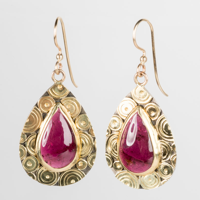 Osaka Rubellite Tourmaline Earrings