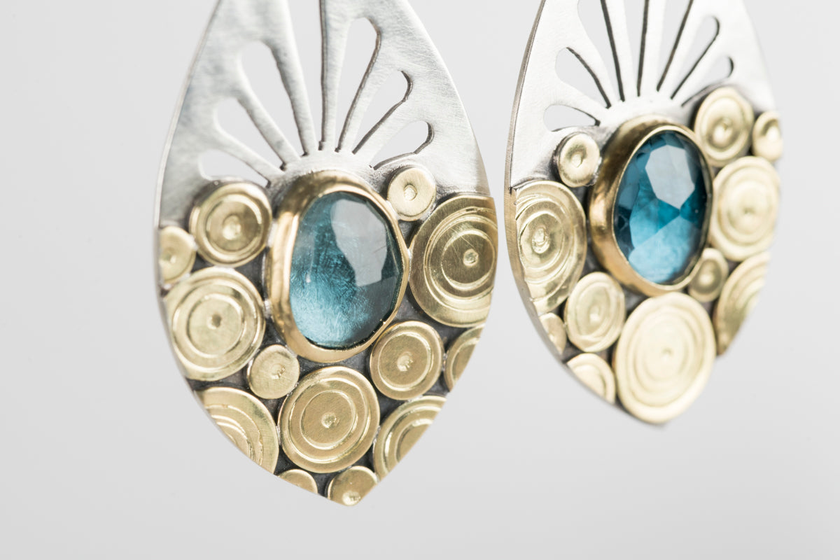 Salina London Blue Topaz Dangle Earrings