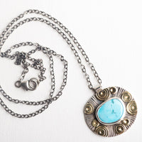 Madrid High Grade Turquoise Necklace in 18k Gold & Silver