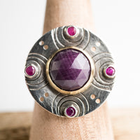 Catalonia Ruby Ring, 18k Gold & Sterling Silver