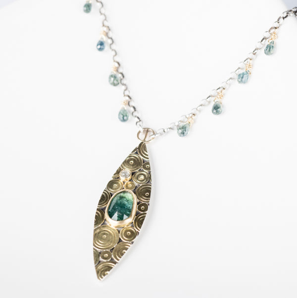Antilles Bi-Colored Tourmaline, Diamond and Sapphire Necklace