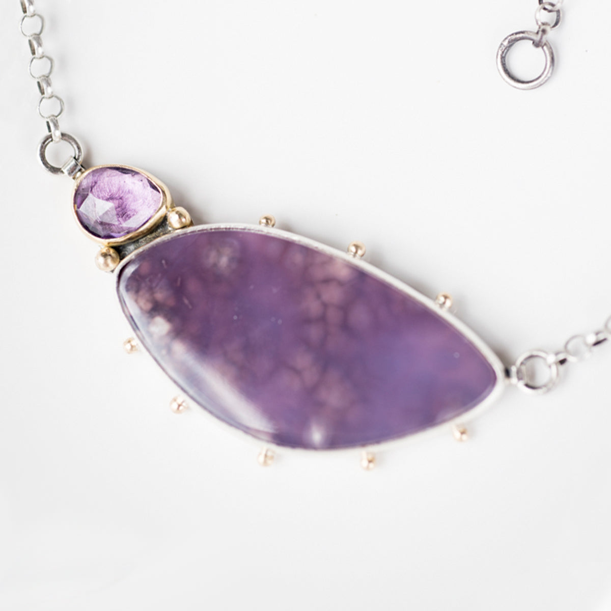 Aurora Agua Nueva Agate & Amethyst Pendant Necklace