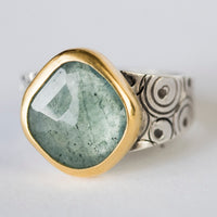 Majorca Moss Aquamarine Ring, US Size 8