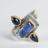 Florence Tanzanite & Iolite Ring in Gold and Silver, US  Size 6 1/2
