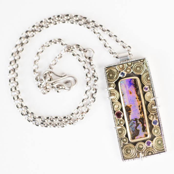 Oleron Boulder Opal, Sapphire, Tourmaline & Tanzanite Necklace