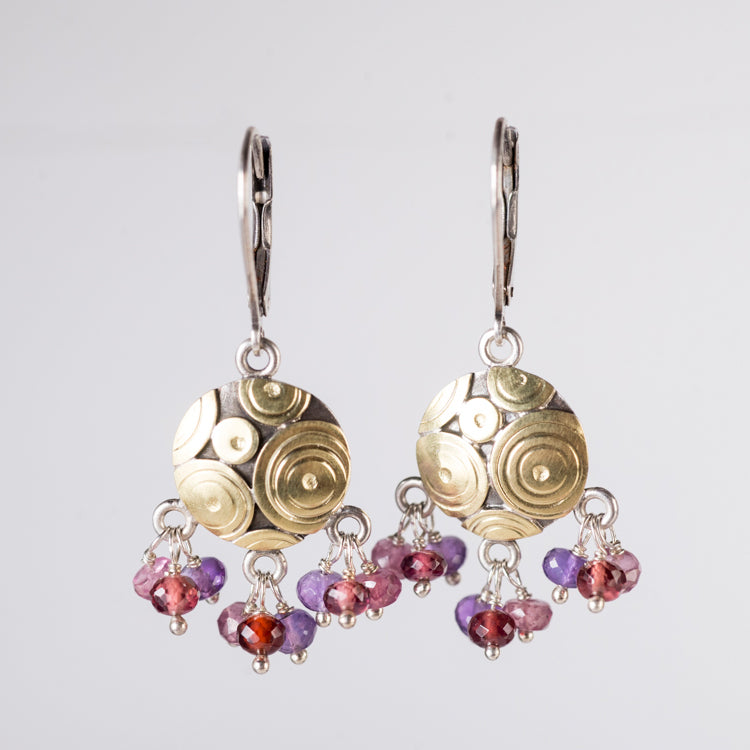 Cozumel Gemstone Tassel Earrings in 18k Gold & Silver