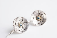 Shiomi London Blue Topaz Drop Earrings in Silver & 18k Gold