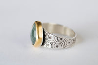 Majorca Moss Aquamarine Ring, US Size 8