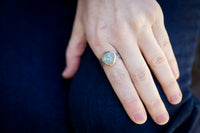 Majorca Moss Aquamarine Ring, US Size 8